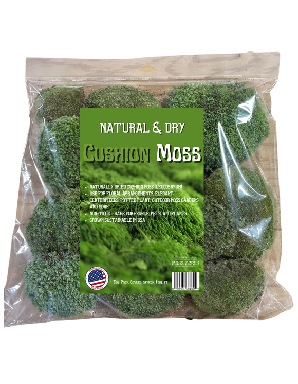 Cushion Moss (Leucobryum) Natural & Dry 8oz Retail - 12 pack